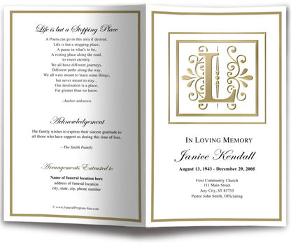Monogram Gold L Program Template.