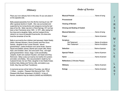 Alexa 4-Sided Graduated Funeral Program Template.