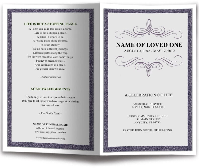 Script Monogram Frame Program Template.