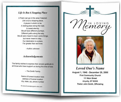 Remembrance Funeral Program Template.
