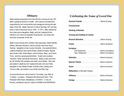 Wheat Funeral Program Template.