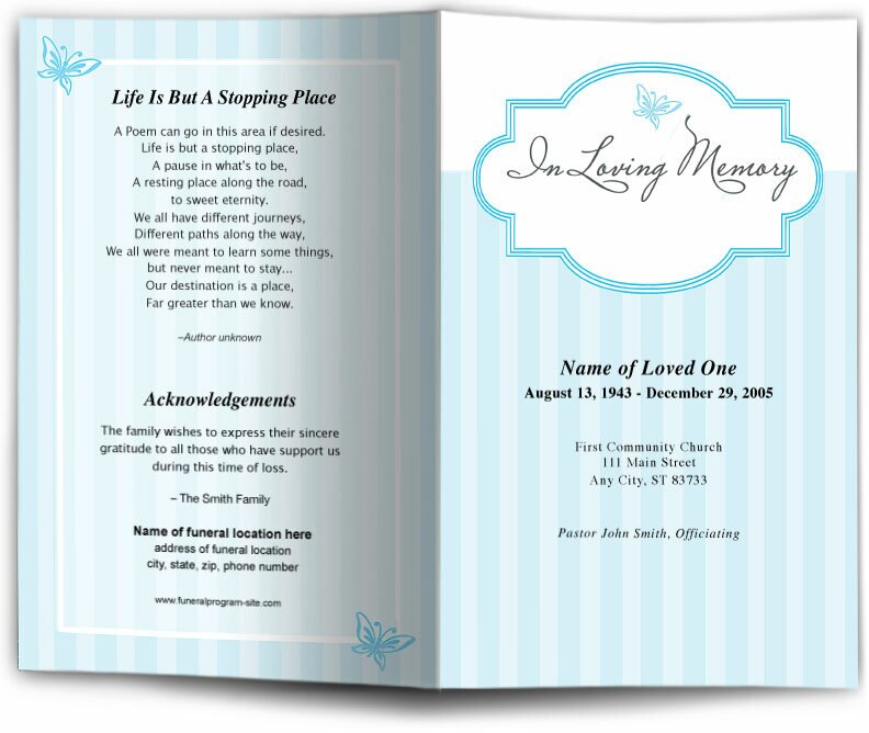 Embrace Funeral Program Template.