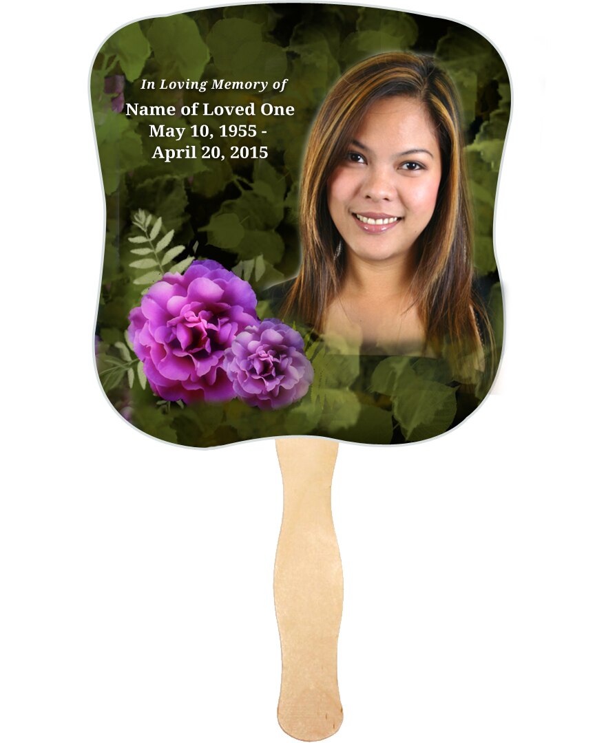 Essence Cardstock Memorial Fan With Wooden Handle (Pack of 10).