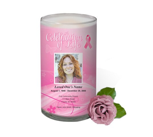 Awareness Personalized Glass Memorial Candle.