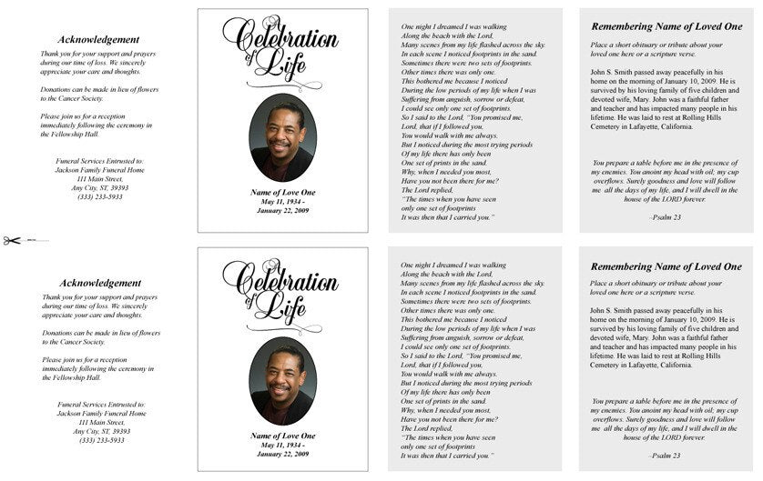 Classic Small Memorial Card Template.