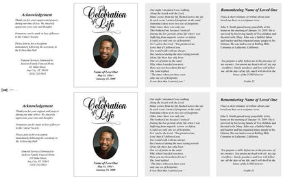 Classic Small Memorial Card Template.