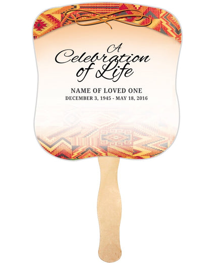 Impala Cardstock Memorial Fan With Wooden Handle (Pack of 10).