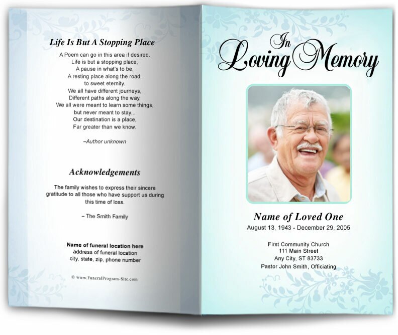 Ceasar Funeral Program Template.