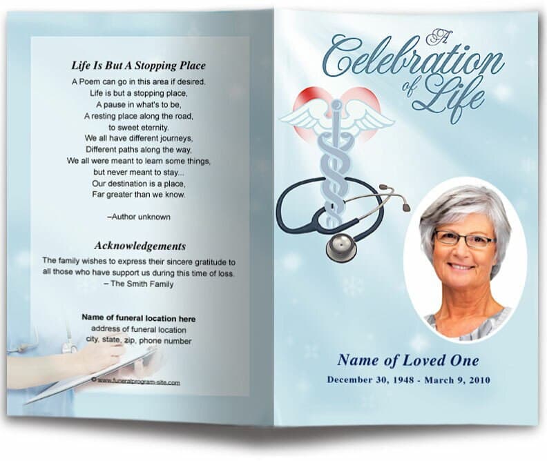 Nurse Funeral Program Template.