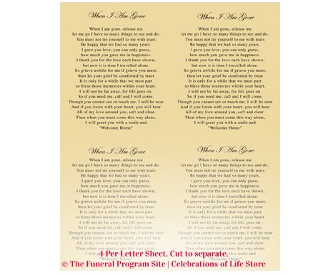 Cornfield Small Memorial Card Template.