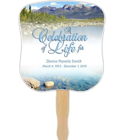 Sierra Cardstock Memorial Fan With Wooden Handle (Pack of 10).
