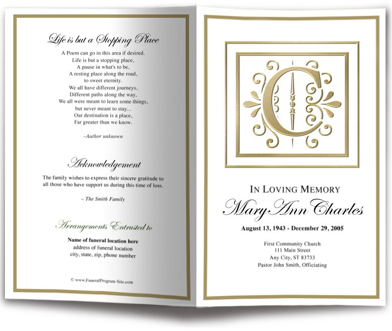 Monogram Gold C Program Template.