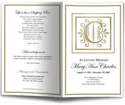 Monogram Gold C Program Template.