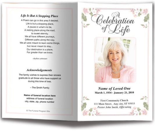 Floret Funeral Program Template.