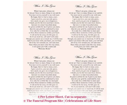 Jasper Small Memorial Card Template.