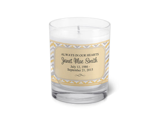 ZigZag Personalized Votive Memorial Candle.