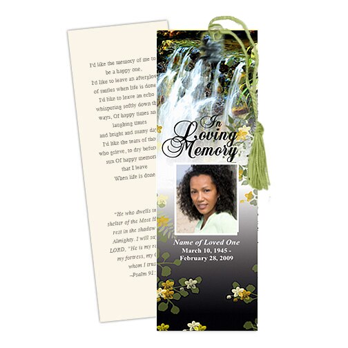 Serene Memorial Bookmark Template.