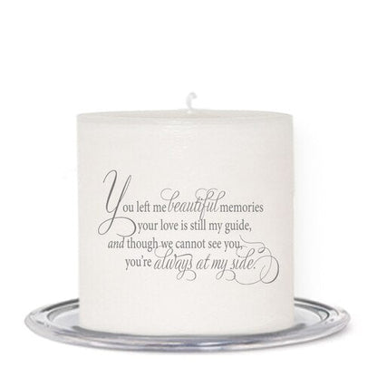 Always In Our Hearts Personalized Small Wax Memorial Candle.