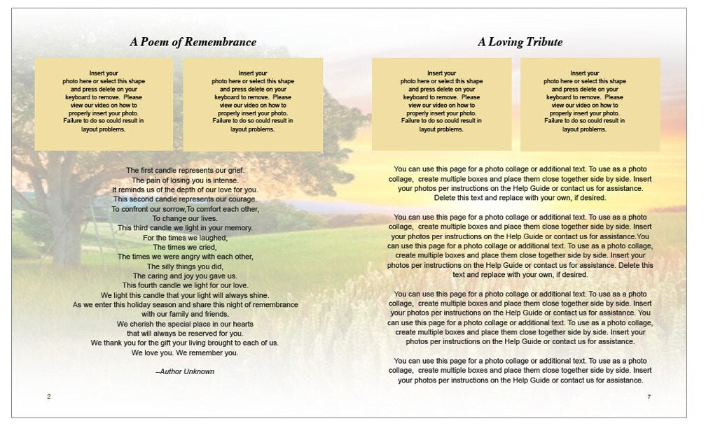 Photography Funeral Booklet Template.