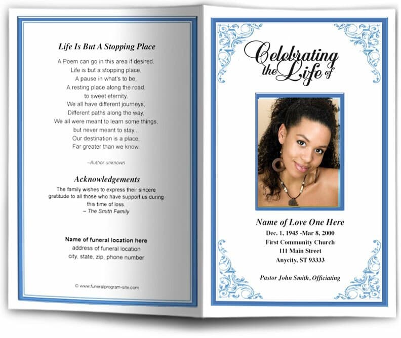 Tribute Funeral Program Template.