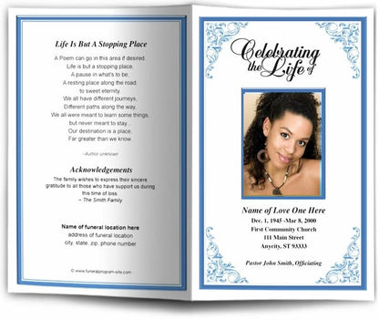 Tribute Funeral Program Template.