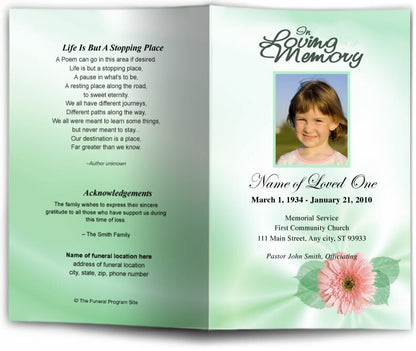 Blossom Funeral Program Template.