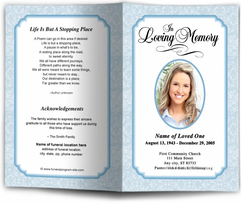 Cambria Funeral Program Template.