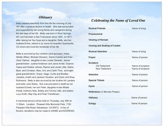 Salvation Funeral Booklet Template.