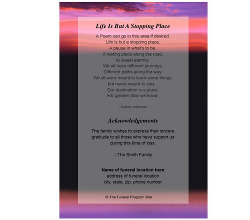 Imagine 8-Sided Funeral Graduated Program Template.