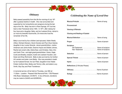 Desire Funeral Program Template.
