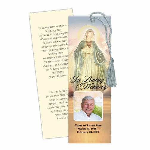 Vision Memorial Bookmark Template.