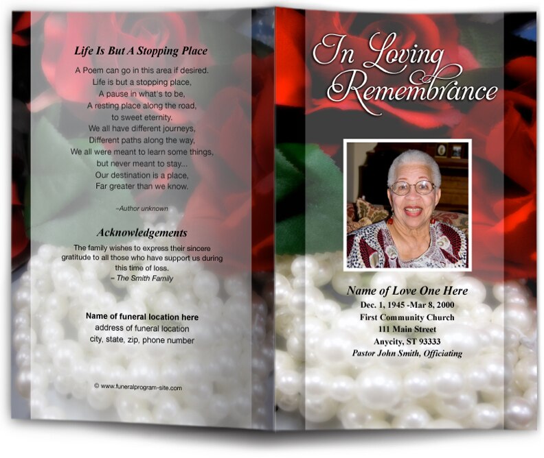 Elegance Funeral Program Template.
