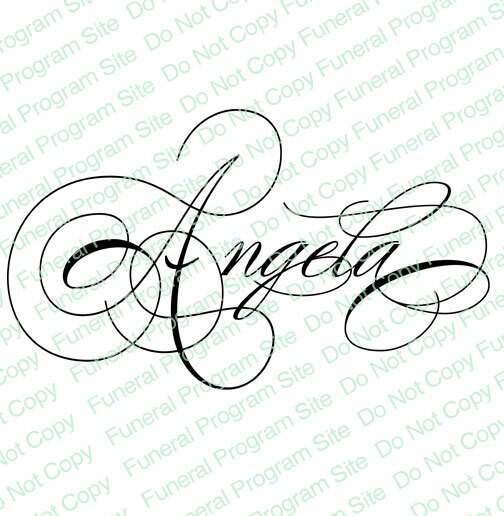 Angela Name Lettering Angela Name Word Art Name Design | Funeral Program Site – Funeral ...