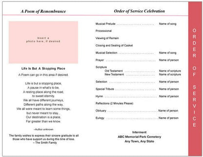 Rosy 8-Sided Graduated Program Template.
