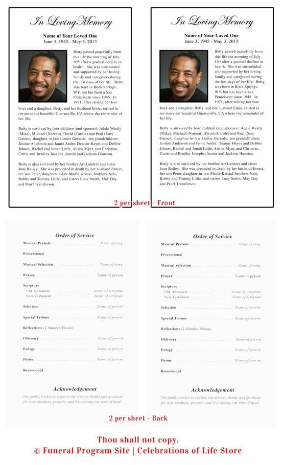 Classic Funeral Flyer Template.