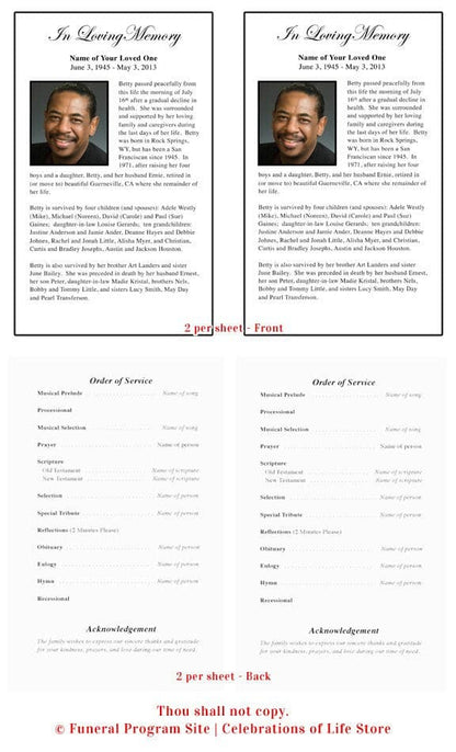 Classic Funeral Flyer Template.
