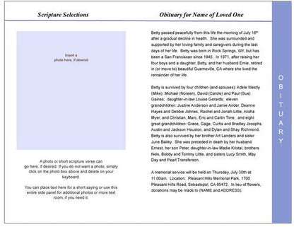 Pathway 8-Sided Graduated Funeral Program Template.