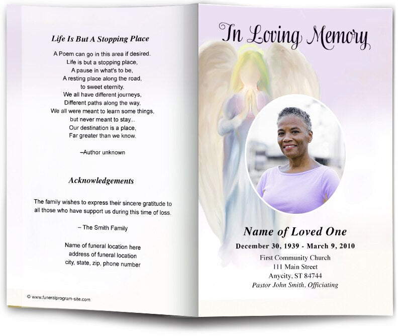 Halo Funeral Program Template.