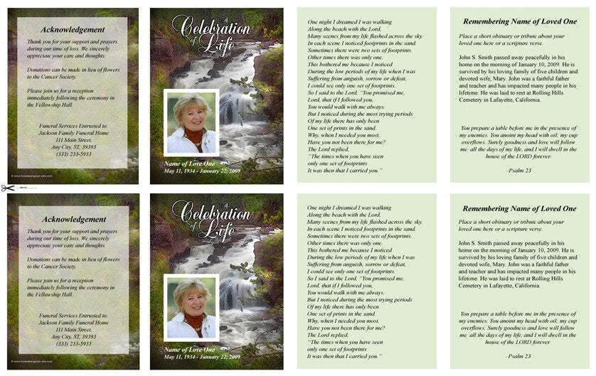 Graceful Memorial Card Template.