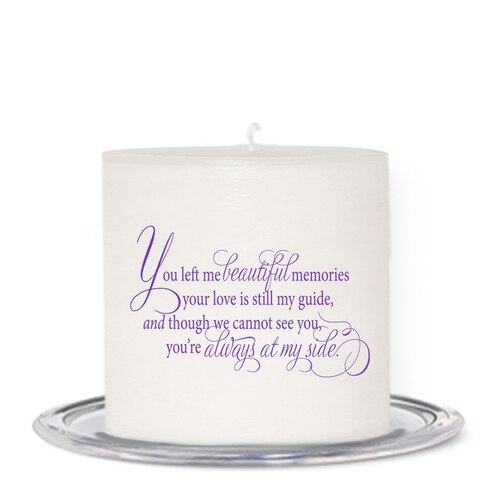 My Tribute Personalized Small Wax Memorial Candle.