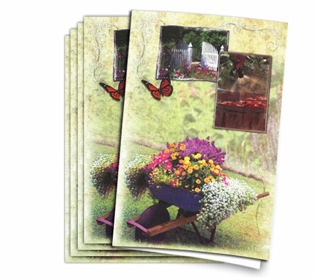 Gardeners Glory Funeral Program Paper (Pack of 25).
