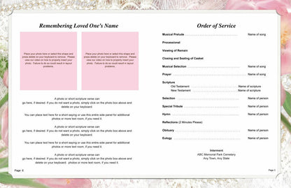 Pearls Funeral Booklet Template.