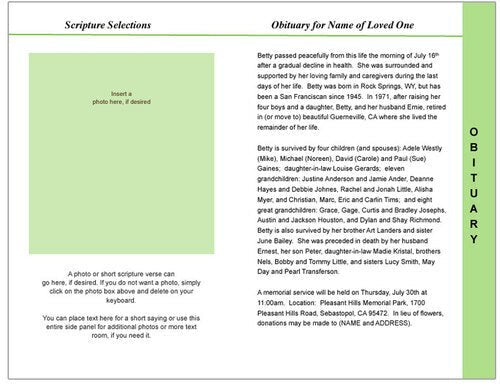 Tranquil 8-Sided Graduated Program Template.
