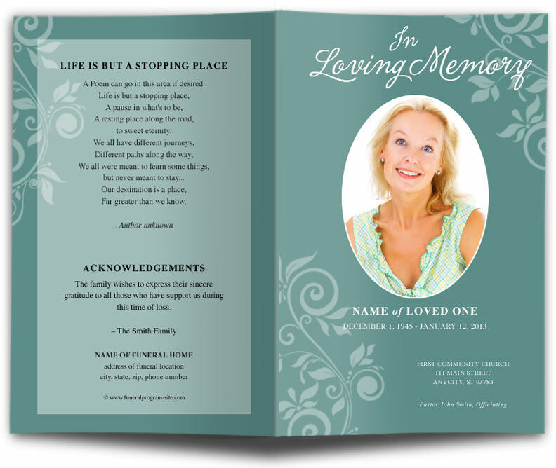 Funral Program Sheet Decorative Funeral Program Template | DIY Funeral Programs – Funeral ...