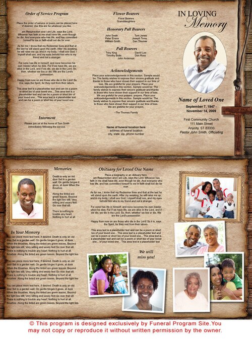 Shepherd Trifold Funeral Brochure Template.