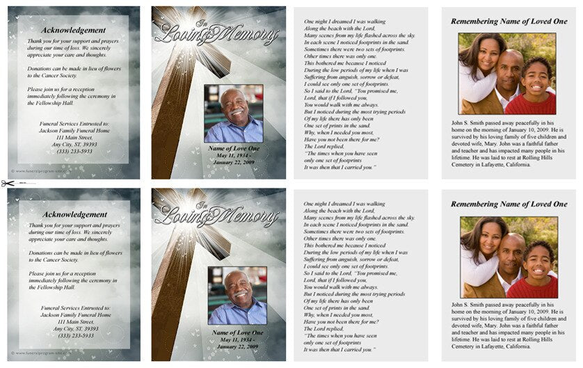 Eternal Small Memorial Card Template.