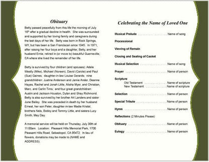 Fall Funeral Program Template.