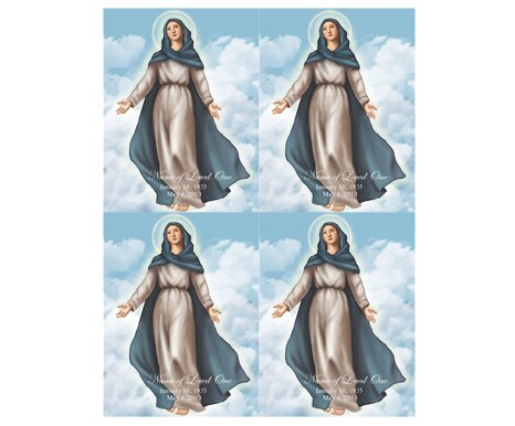 Mary Small Memorial Card Template.
