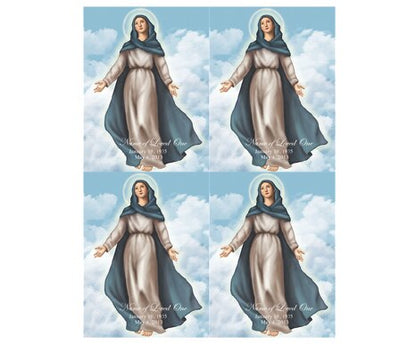 Mary Small Memorial Card Template.