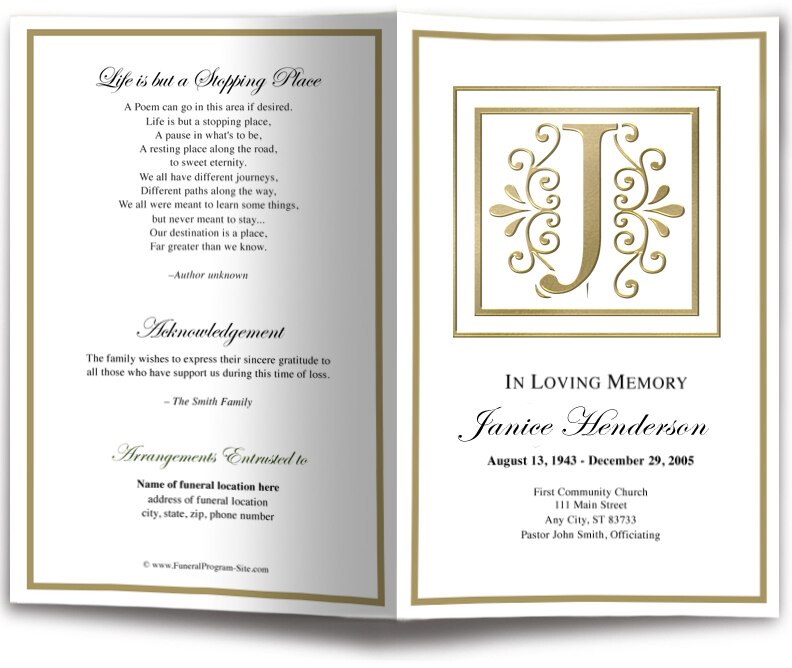 Monogram Gold J Program Template.